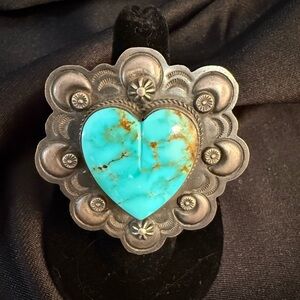 Turquoise Heart Sterling Ring